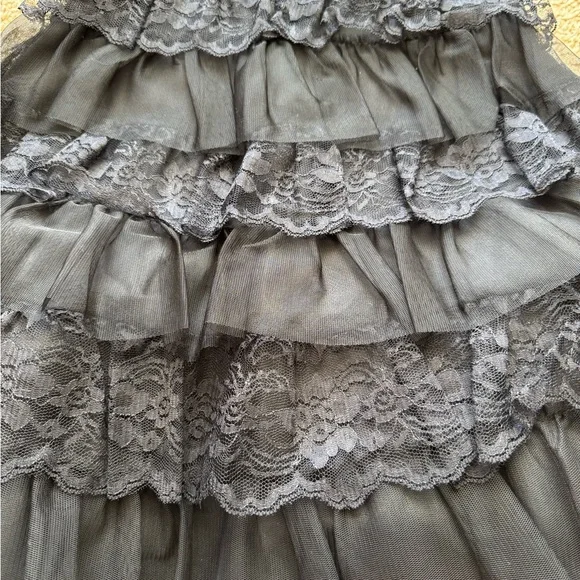 Masquerade Black Lace Strapless Gown - Picture 5 of 16